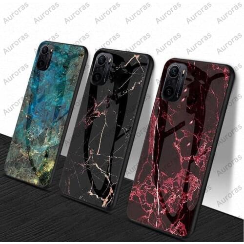 Auroras For Xiaomi Mi 11i 5G Case Tempered Glass Soft Silicone Frame Cover Marble Print For Mi 11i Cover Funda