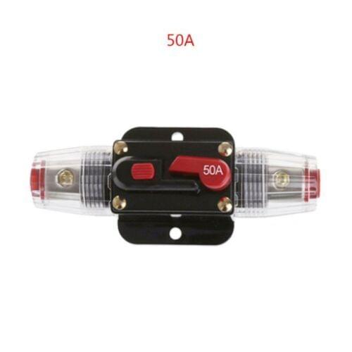 DC 12-24V 50A Car Automatic Circuit Breaker Switch Safety Fuse Seat Holder Reset