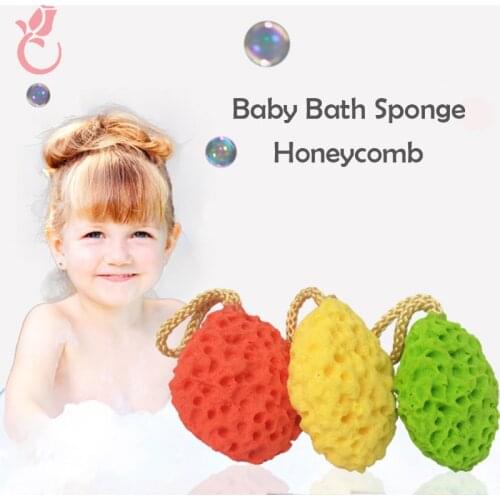 Baby Kids Sponge Honeycomb Shape Newborn Bath Ball Shower Brushes Exfoliating Body Face Cleaning Scrubber Supplies NBB0378