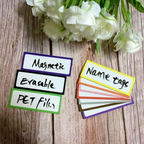 10 Pieces Magnetic Dry Erasable Labels 80*30mm Name Plate Writable Flexible Magnet Name Tags Sticky Labels and Stickers