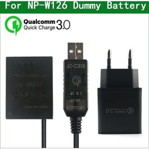 CP-W126 NP-W126 W126S Dummy Battery&DC Power Bank USB Cable for Fujifilm HS30EXR HS33EXR HS35EXR HS50EXR X100F X-PRO2 X-A1 X-A2