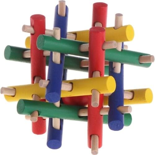 Pet Toy Colorful Wood Safety Knot Nibbler Chew Bite For Rabbit Animal Kid Adults