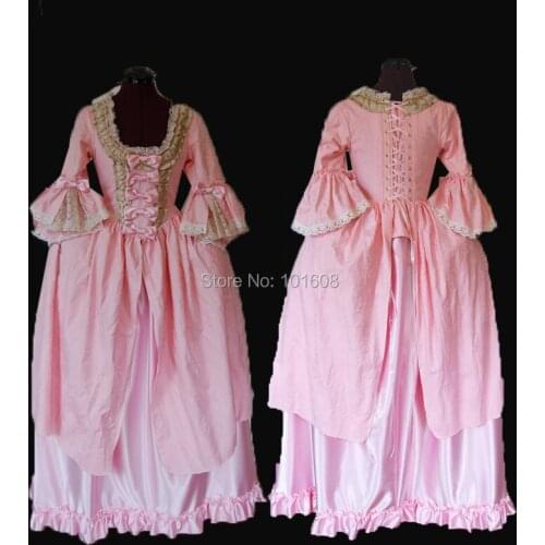 Tailored!Royal Pink Vintage Costumes Duchess Princess Civil war 18th Rococo Marie Antoinette DRESS Victorian dresses HL-387