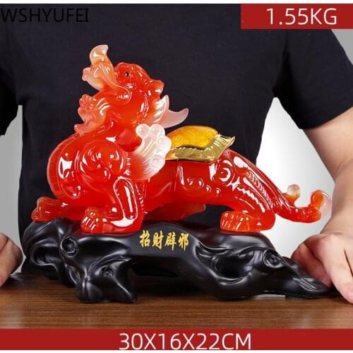 Chinese Stylelucky Luck Money Mascot Resin Statue Crafts Study Wine Cabinet Ornaments Decoration Housewarming Birthday Present