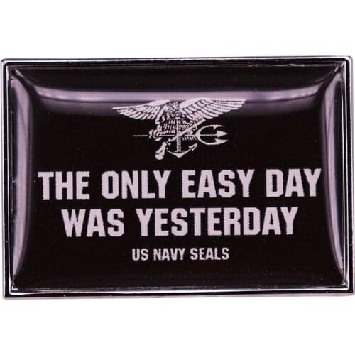 Easy Day Yesterday Navy Seals Flag Pin Brooch