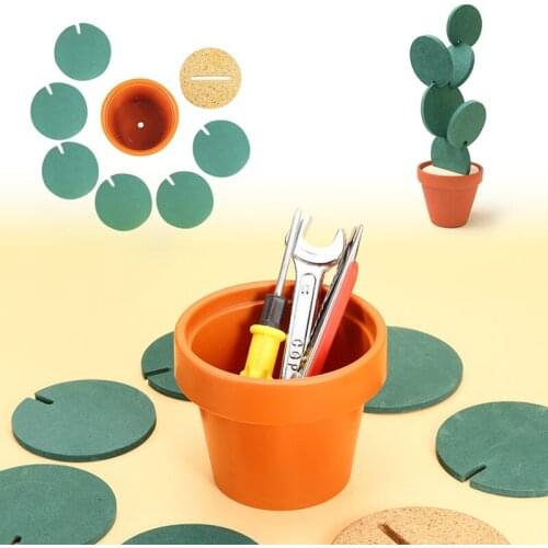 DIY Cactus Coaster Set Nonslip Pad Creatives Artificial Insulation Pad For Home Decoration ALI88