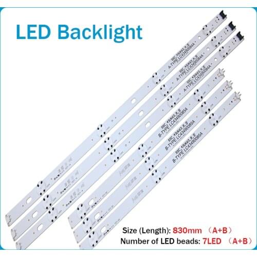 New 6 PCS LED backlight strip for LG 43UJ6300 43UK6300PUE LC43490087A LC43490088A LC43490077A LC43490078A SSC_43UJ63_A