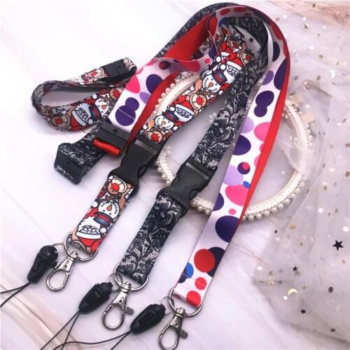 New wave point Lace pendant rope Christmas pattern For Card Badge Gym Key Chain Lanyard Hang Rope Keychain drawstring for phone