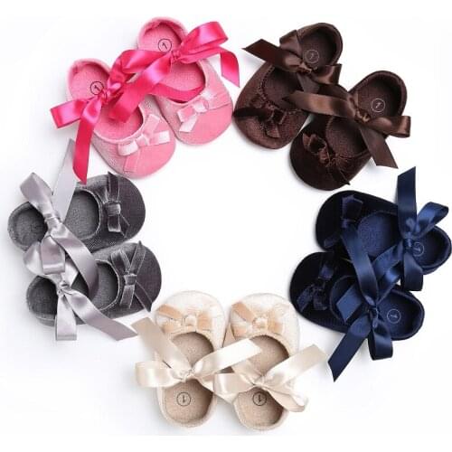 Pure color baby shoes girls bow hair band set childrens princess fashion newborn shoes