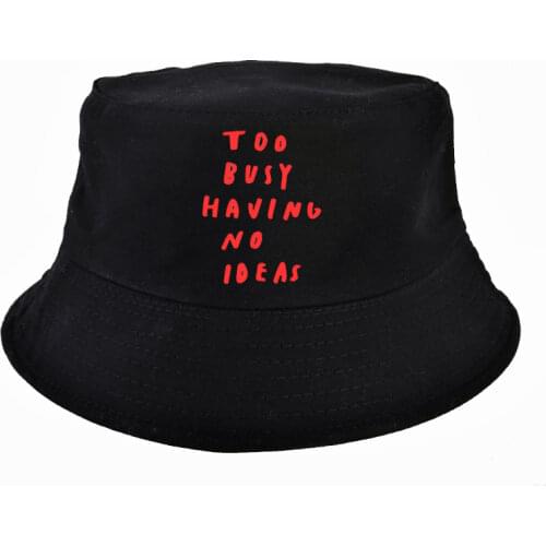 Fashion too bvuy having no ideas Letter bucket hat Harajuku Men women panama fisherman hat outdoor leisure fishing cap gorras