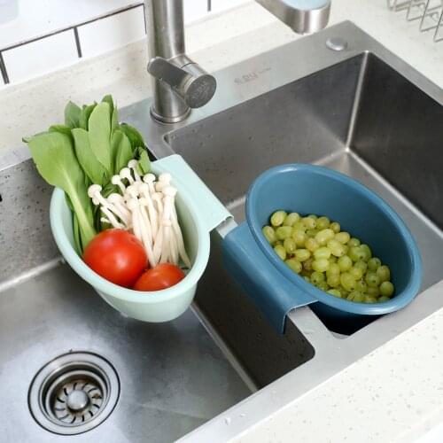 2PCS Sink Drain Rack Kitchen Storage Basket Hanging Multifunctional Vegetable Washing Basin