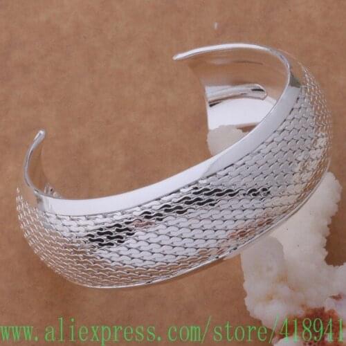Silver Plated bangle bracelet, Silver Plated fashion jewelry Bracelets and decorative pattern /ebuamtba bcwajuda AB148
