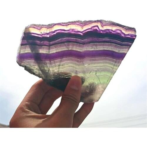 Natural Rainbow Fluorite Slices Stone Crystal Colorful Striped Fluorite Quartz Home Decoration Craft Crystal Original