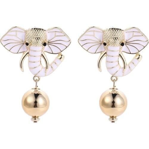 European And American Creative Personality New Alloy Dripping Oil Retro Elephant Earrings Simple Temperament Female Earrings