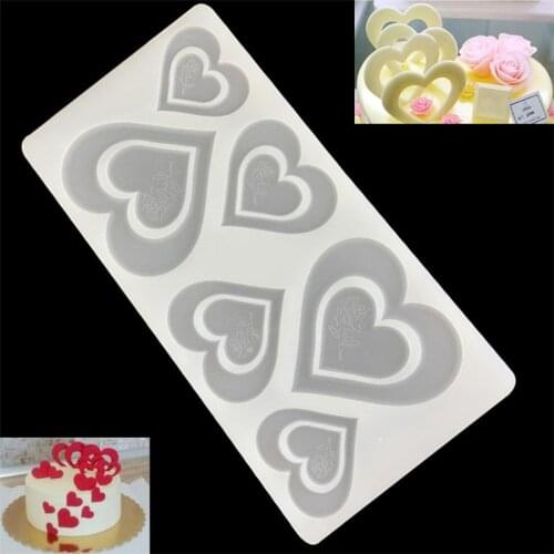 Rose flower Heart Diy Silicone Chocolate Fondant Candy Mold Cake Decorating Tools Home Handmade Cake Fondant Mold Wedding Moulds