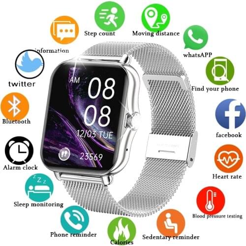 GEJIAN 1.69 inch touch screen Smart Watch Men Women Bluetooth Call Smartwatch ECG Fitness Tracker For Xiaomi Huawei ios Phone