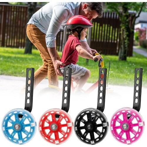 Training Wheels Flash Mute Bicycle Stabiliser Mounted Kit Cycling Accessories Durable and Wear Resistance 4 Colors Optional