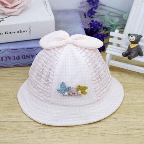 Outdoor Mesh Caps UV Protection Summer Baby Sun Hat Girls Pink Cap Children Beach Bucket Hats (Suit for 0-24 Months Babies)
