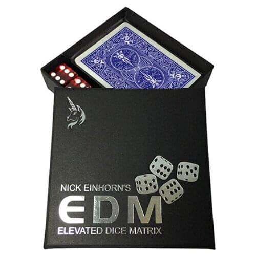 Elevated Dice Matrix (EDM/Blue or Red) by Nicholas Einhorn Illusions Close up Magic Tricks Gimmick Dice Magician Toys Prediction