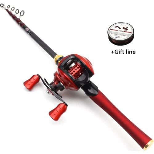1.8m2.1m2.4m2.7m Casting Fishing Rod Reel Combos lure Rod and Reels Set carbon telescopic fast Trout rod lure 7g-28g pesca