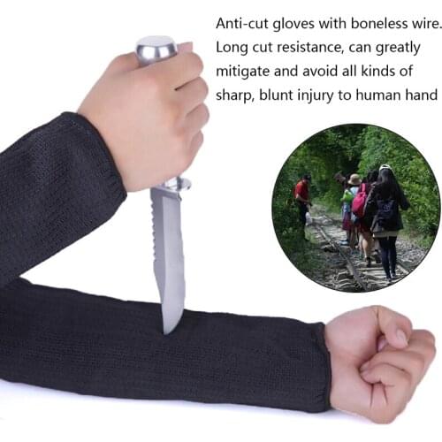 1 pair steel wire cut proof arm sleeve guard bracer abrasion armband protector