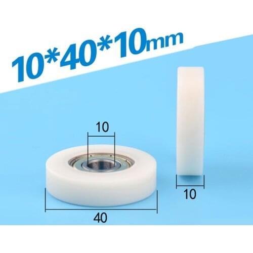 1pcs 10*40*10mm plane roller, for motor mechanical equipment, wear-resistant, POM plastic, 6000ZZ bearing pulley