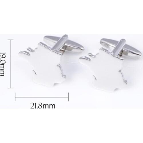 10pairs/lot Creative Map of France Cufflinks French Map Shape Cuff Links Brushed Bright Plain Cuff Button Men Jewelry Party