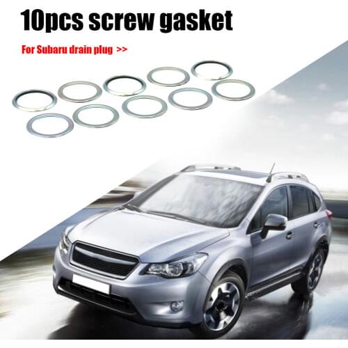 10pcs Oil Drain Plug Crush Washer Gaskets Car Accessories Gasket Washers Seals for Subaru 1985-2018 11126AA000 Set of 10