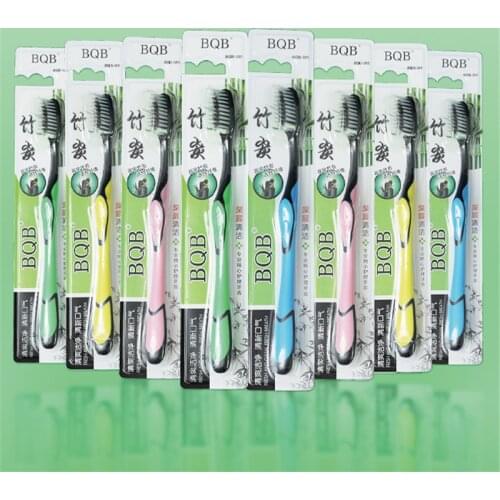 10PCS Adult Manual Toothbrush Soft Bristles Bamboo Charcoal Care Gums Toothbrush Soft Adult Clean Care Home Unisex