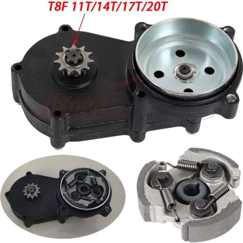 11 14 17 20 Tooth T8F Dual Chain Clutch Gear Box + Clutch Pad For 47 49cc Mini Pocket Quad Dirt Bike ATV