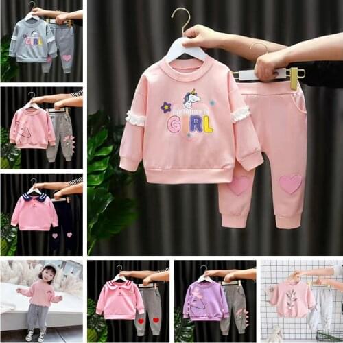 New Arrival Disney Baby Boys Clothes Spring Autumn Mickey Mouse Baby Girl Clothing Set Kids Cotton Sweatshirt + Pants 2pcs Suits