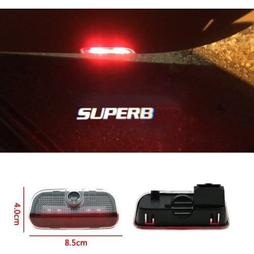 2pcs Hot Sale Led Logo Lamp Car Door Welcome Light Courtesy Decorative Light For Skoda Superb Logo 2009-2018
