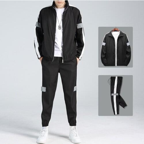 2021 Spring Striped Brand Men Sets Tracksuit 2 Piece Set Sweat Suit Set Outdoor Sport Wear Fitness Plus Size 4XL Mens Clothes