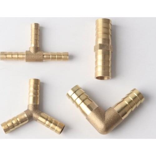 5pcs 4/5/6/8/10/16 Copper Pagoda 2 3 4 way Brass Connector Pipe Fitting Hose Barb Connector Joint Tube Coupler Adapter Coupling