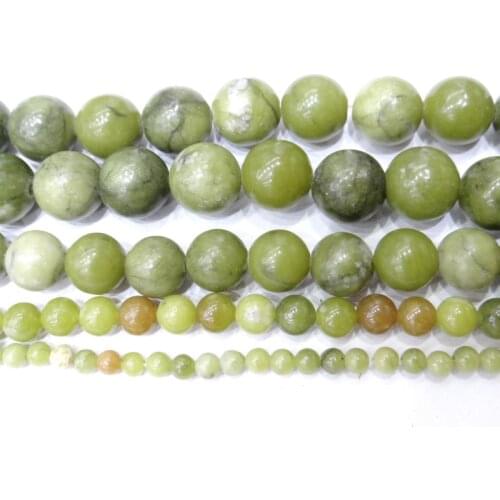 Natural Stone Green Southern jades Beads 15" Strand 4 6 8 10 12 MM Pick Size Fit DIY Bracelet & Bangles For Jewelry Making
