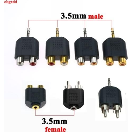 Cltgxdd 1pc 3.5mm plug to 2 RCA jack male to female 3.5 to AV Audio Connector 2 in 1 Stereo Headset Dual Headphone Audio Adapter