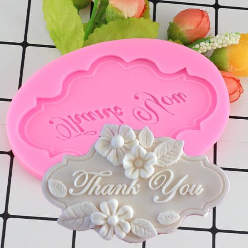 DIY Thanks You Letters Silicone Mold Frame Cake Border Wedding Fondant Cake Decorating Tools Candy Chocolate Gumpaste Moulds
