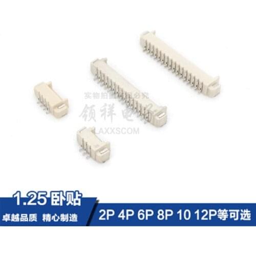 20PCS 1.25 connector horizontal patch socket, Patch Horizontal type 3P/4/5/6/7/8/9/15/16P SMT connector socket