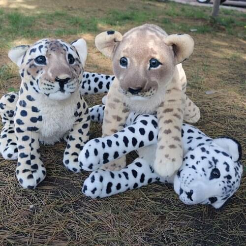 30-60cm Stuffed Animals Real Life Plush Sitting Leopard Lion Stuffed Plush Toys Cute Dolls Brinquedos Children Plush Toys BK50MR