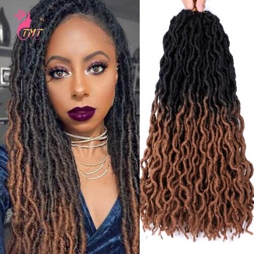 Faux Locs Crochet Hair 18Inch Ombre Bohemian Gypsy Hair Extension Crochet Braid Natural Soft Synthetic Locs Brown Hair