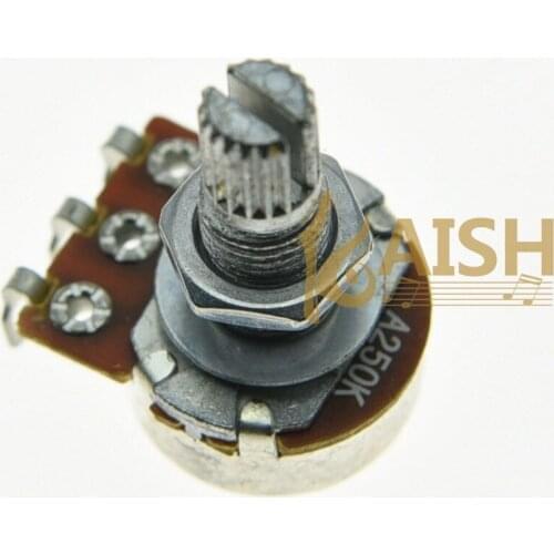 KAISH 10pcs A250K 16mm Base Guitar Audio Pots w/ Long Split Shaft Potentiometers