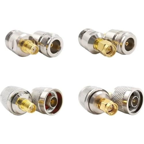 4Pcs/lot Brass N to SMA Adapter N Male to SMA Male Plug Female Jack RF Coaxial Connector 4 Type Test Converter