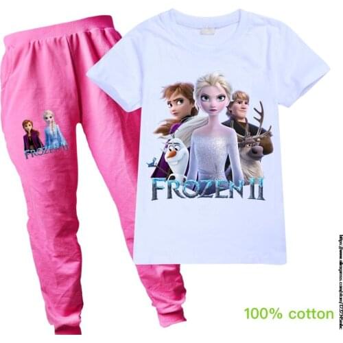 Girls Clothing Set Kids Baby Clothes Sets for Girls Frozen Elsa 2Pcs Casual Sport Outfit Children Clothes Suit Cartoon printing