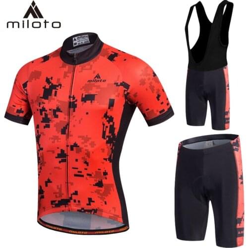 MILOTO Short Cycling Jersey Sets Gel Padded Bike Shorts Breathable Pro Cycling Clothing Jersey Maillot Ciclismo Riding suits