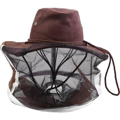 IN STOCK Anti Bee Sting Cowboy Cap Anti Bee Cap Cowboy Hat Beekeeping Protective Hat Beekeeper Anti Insect Net Tool