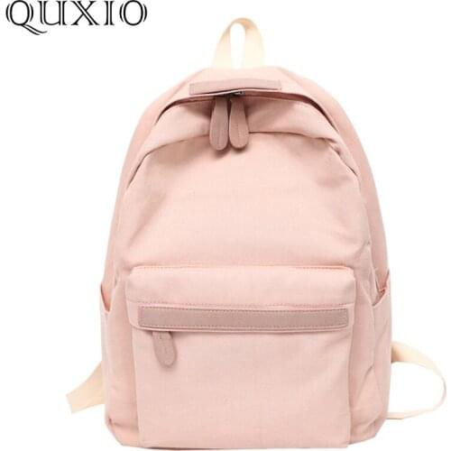 Pretty Style Pink Canvas Women Backpack High Quality Waterproof School Backpack Fashion Casual Girl Satchel Shoulder Bag LXF05