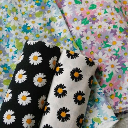 KDF4 Daisy Printed Summer Cotton Fabric,Summer Dress,Cotton Patchwork DIY Sewing For Baby&Child Bedding Curtain Room Decoration