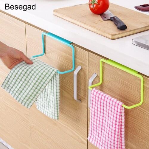 Behogar Multifunction Hanging Towel Holder Storage Rack Holder Hanger Shelf for Bathroom Kitchen Cupboard Cabinet Over Door