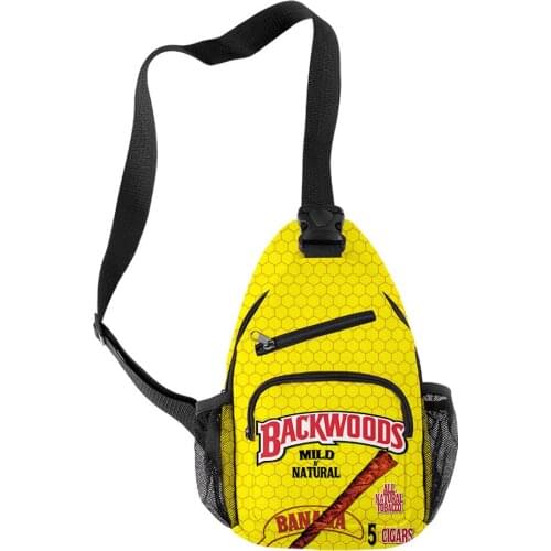 BACKWOODS CIGARS Men Chest Bags Oxford Waterproof Travel Casual Crossbody Bags Shoulder Bags Boys Sports Bags