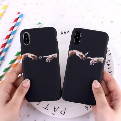 Mona Lisa Art David lines Painted Pattern Soft Matte Candy Phone Case Fundas For iPhone 12 11 Pro 7 7Plus 6S 5 8 8Plus X XS Max